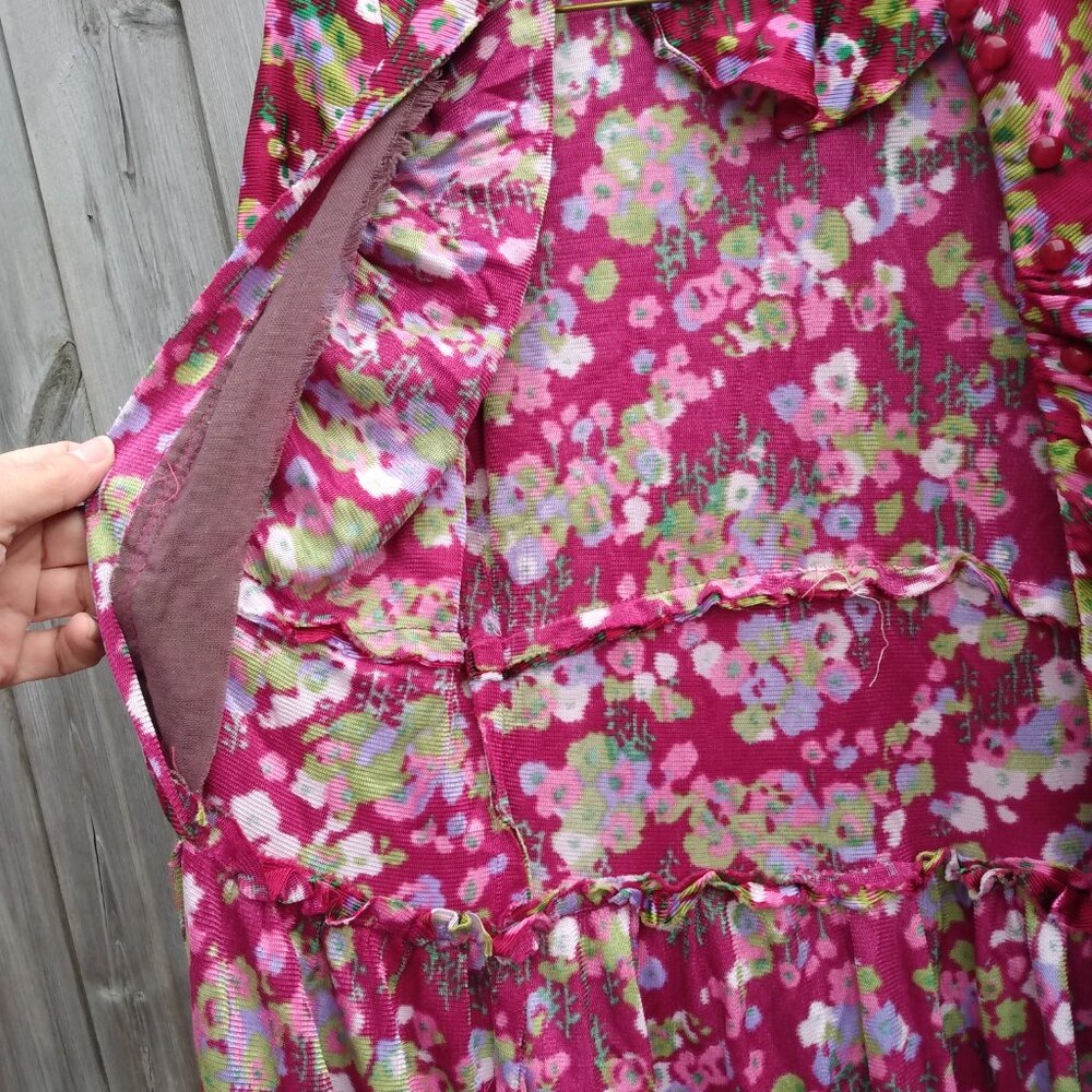 Vintage Peignoir Robe Over Dress 28" Bust 22" Waist Dressing Gown Dress Duster - Picture 13 of 16
